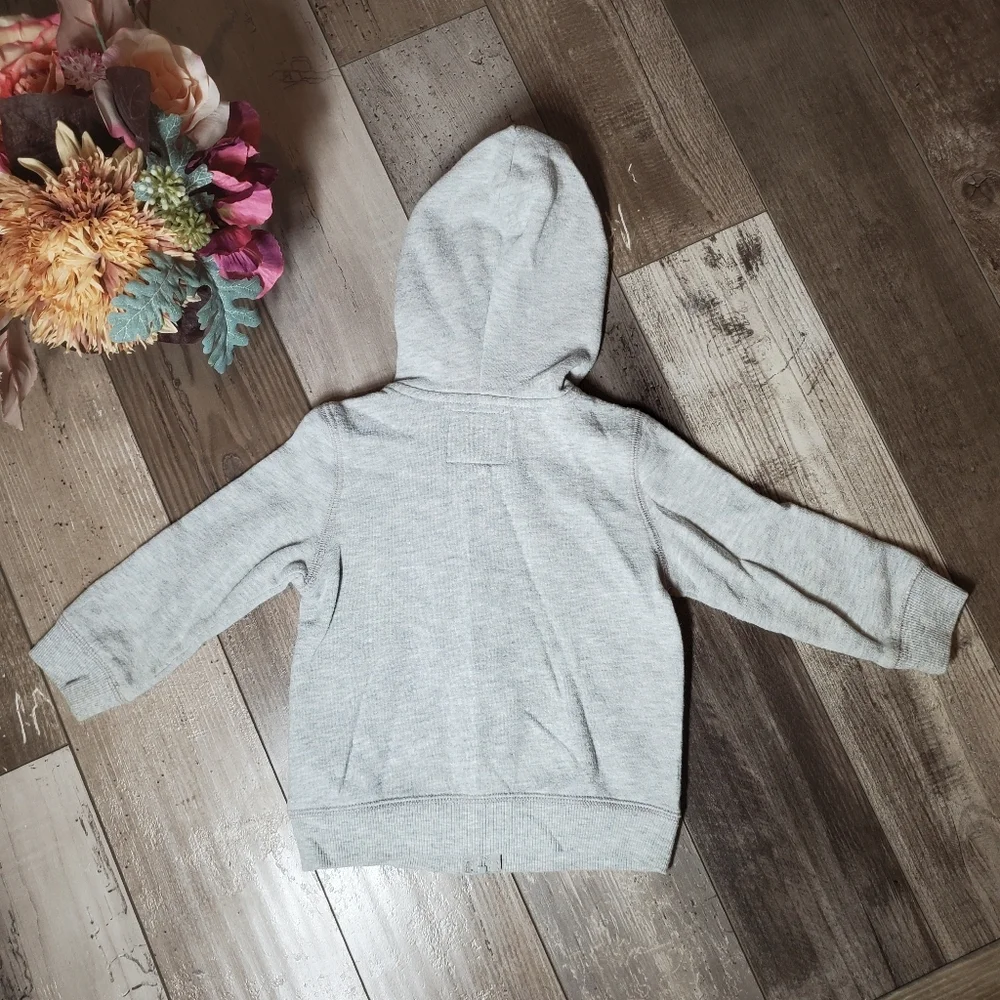 OshKosh B'gosh Gray & Pink Fleece-Lined Zip-Up Jacket Toddler Girl Size 24m